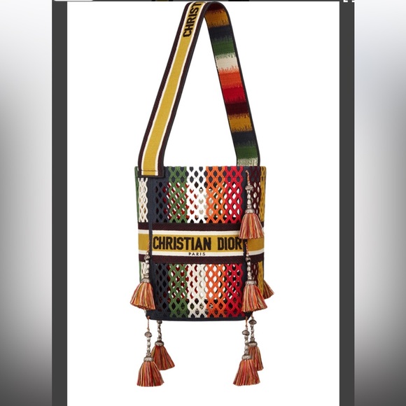 COPY - Christian Dior 2021 Runway Limited Edition Rasta Resielle Bucket Bag - Picture 1 of 2